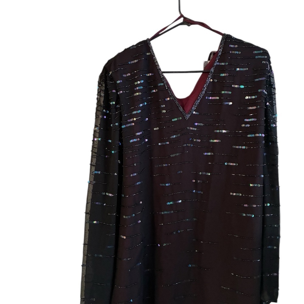 Elegant Black Sequin Blouse
